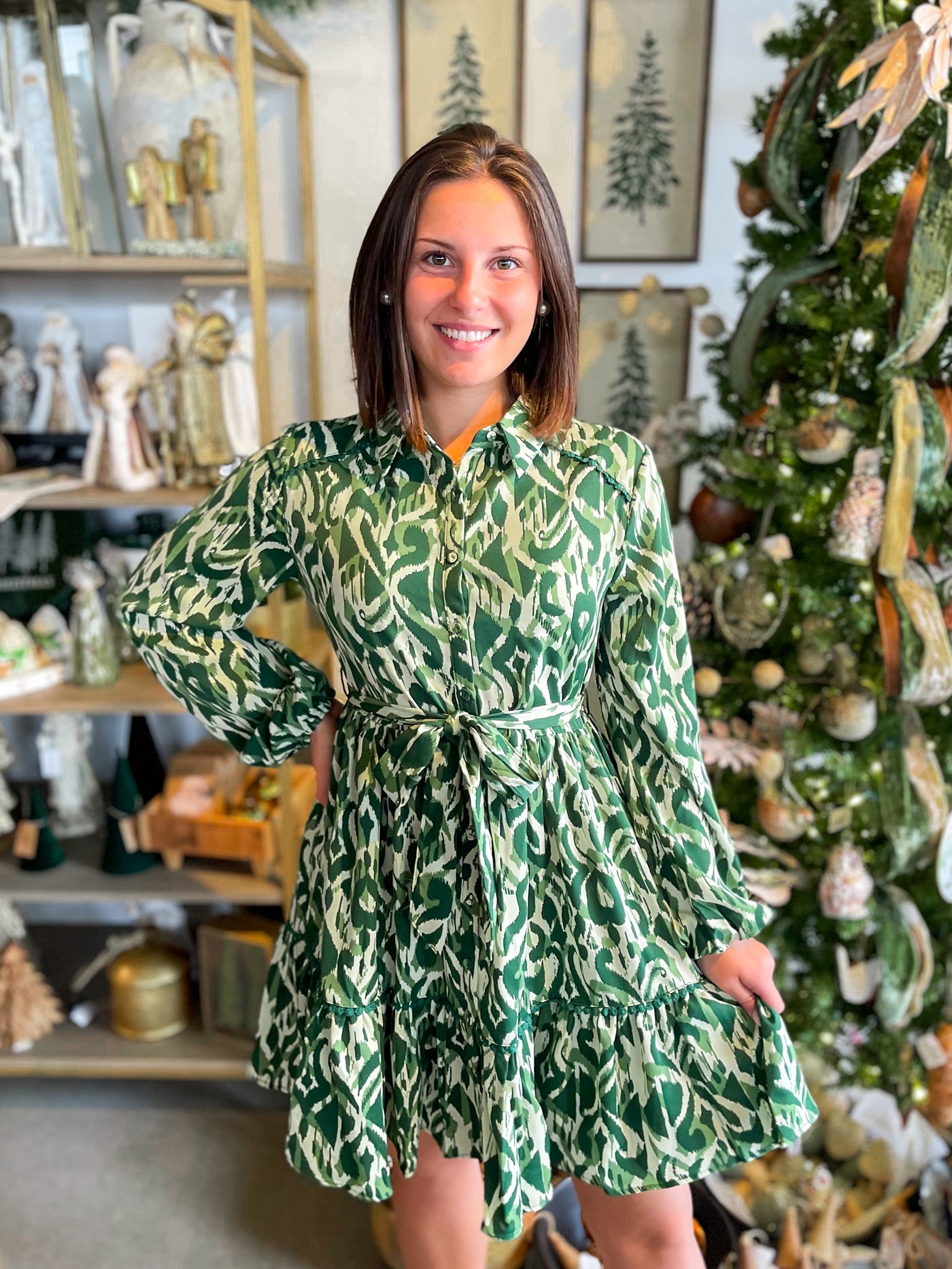 Umgee Green Callie Dress