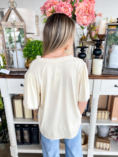 Easel Oatmeal Cassie Top