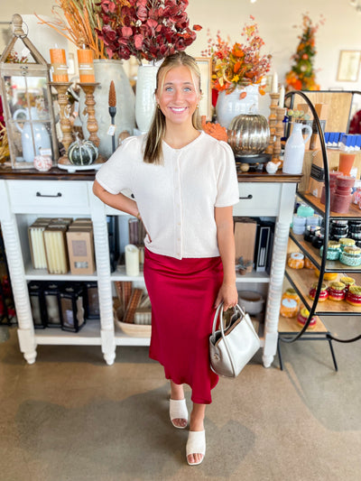 Silk Wine Salem Skirt