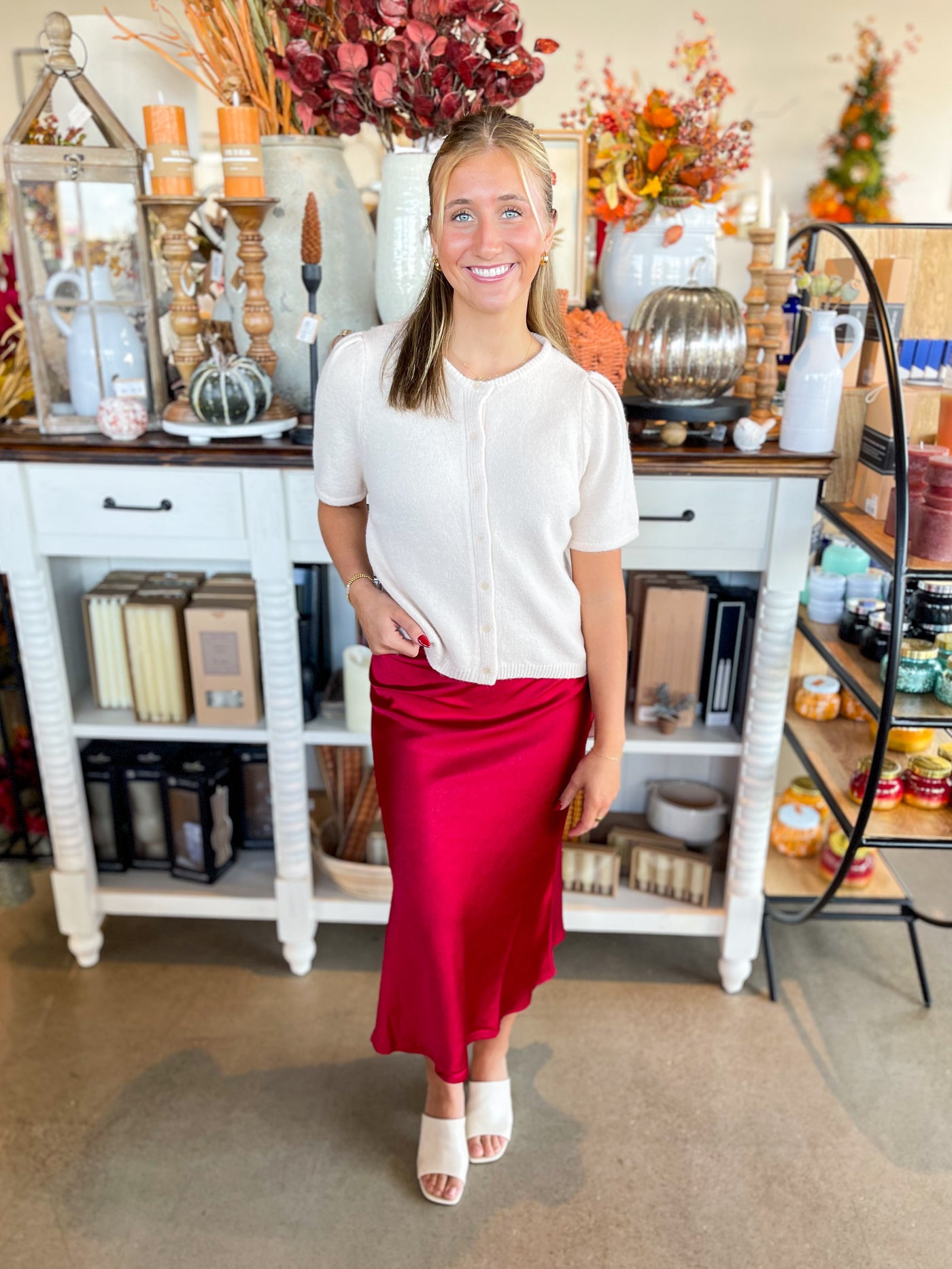 Silk Wine Salem Skirt