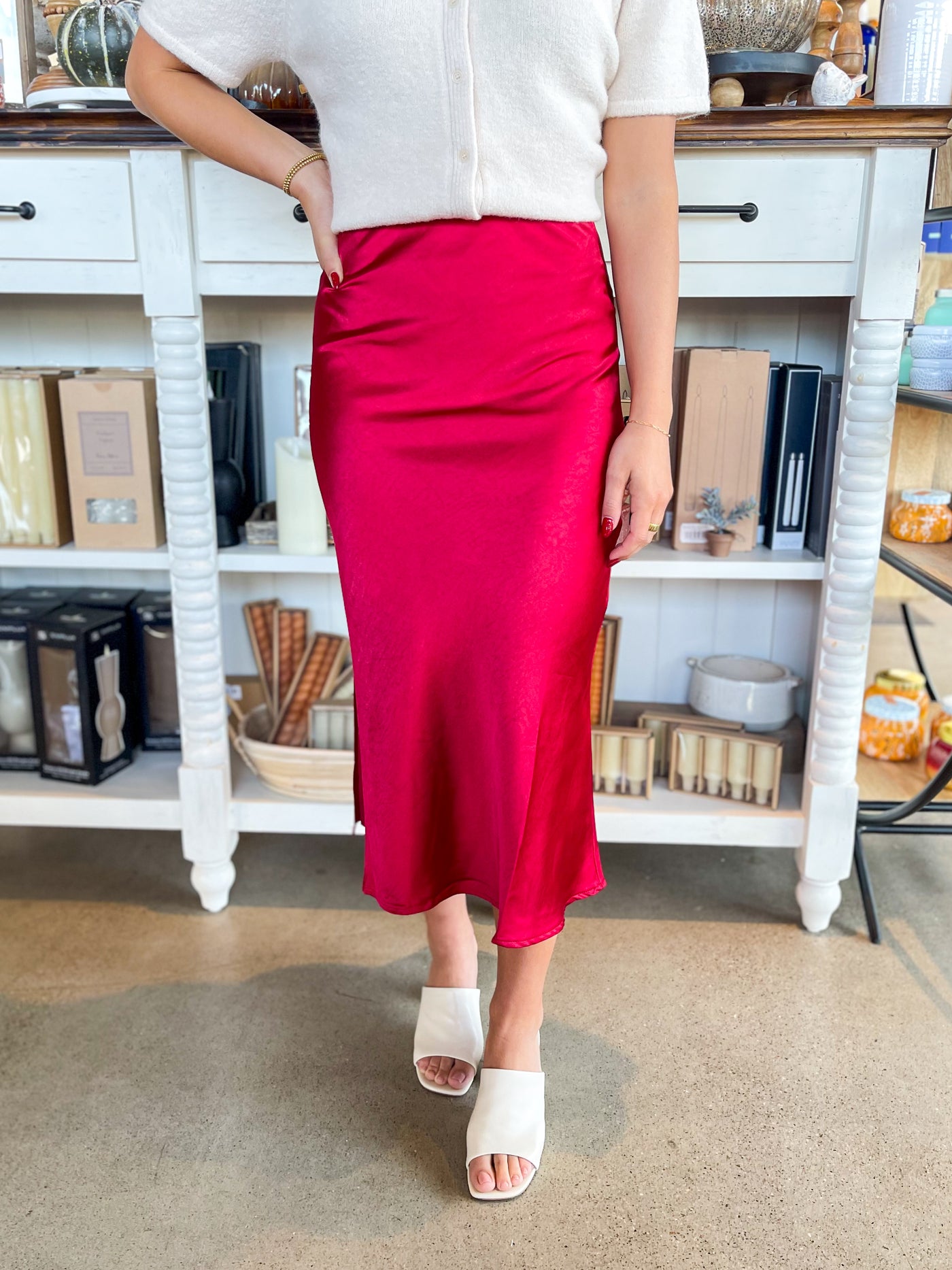 Silk Wine Salem Skirt