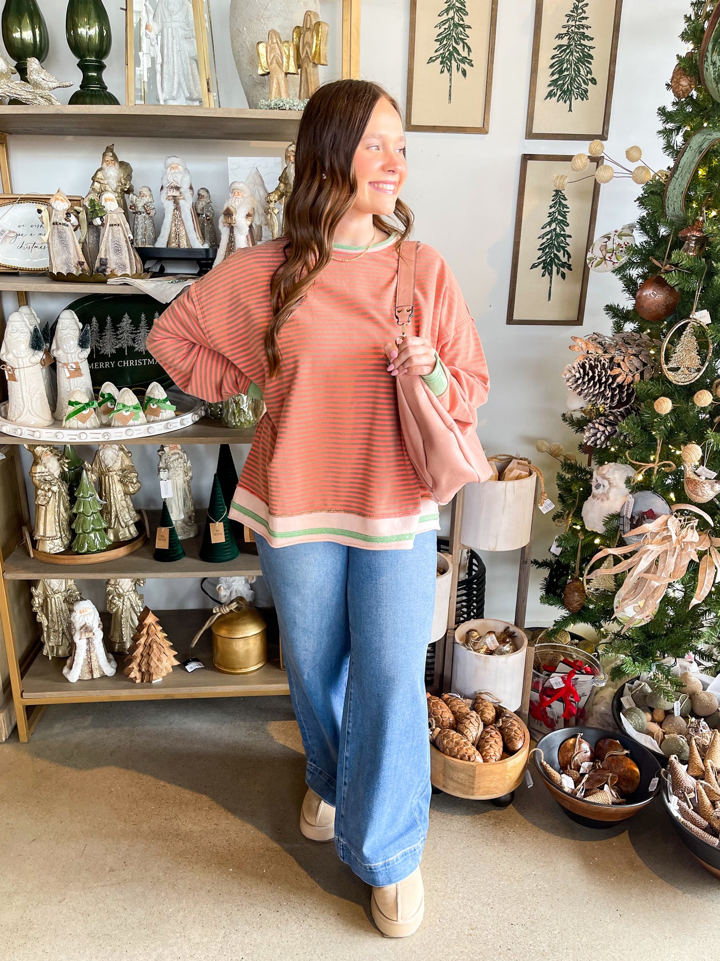 Easel Coral/Grey Top