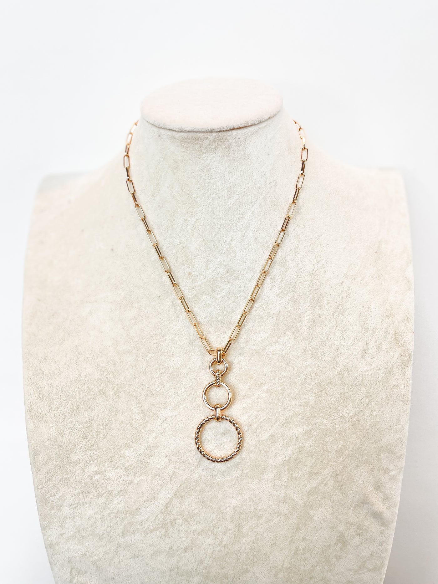Jasper 3 Circle Drop Pendant Necklace