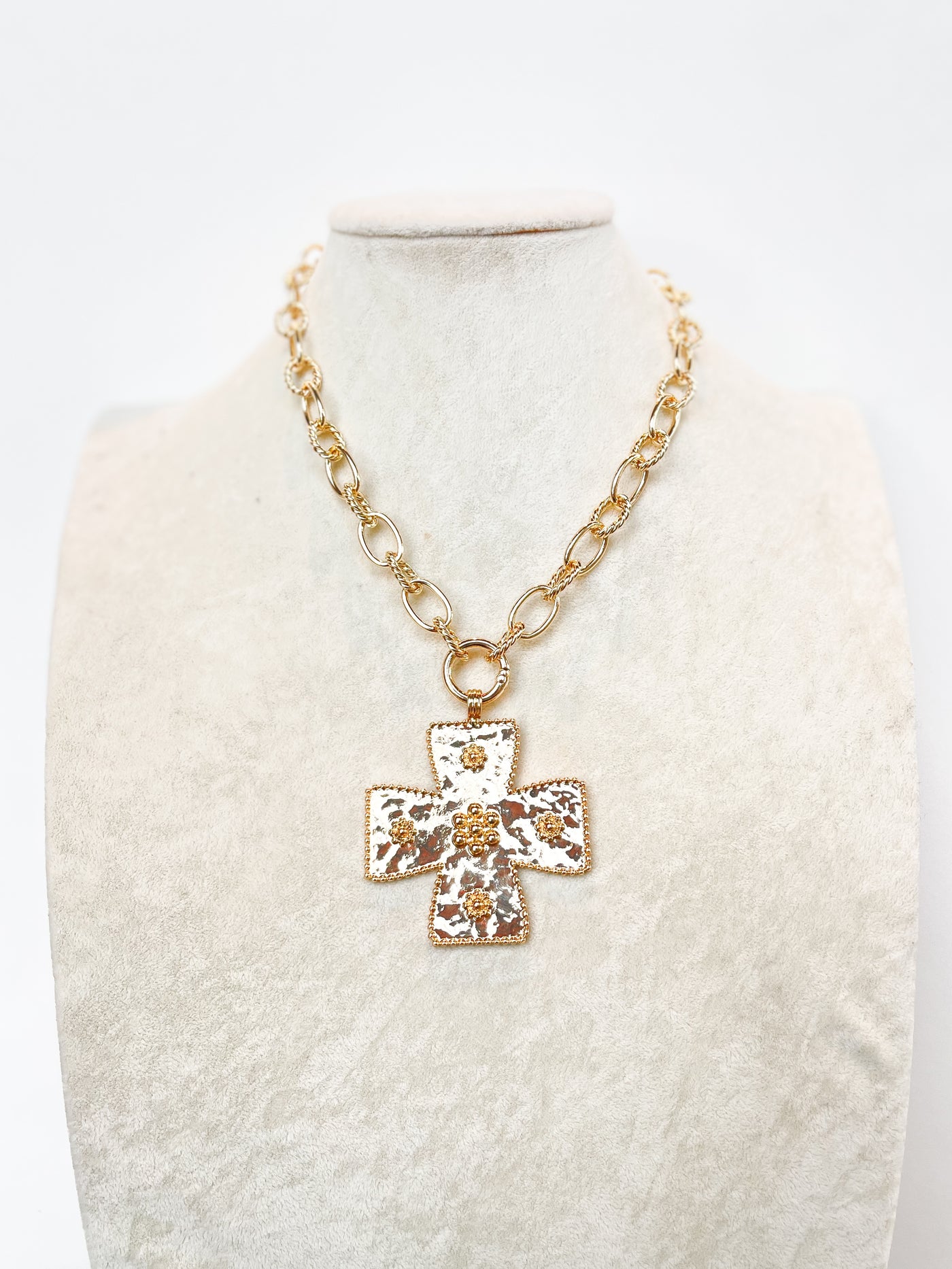 Textured Byzantine Cross Necklace