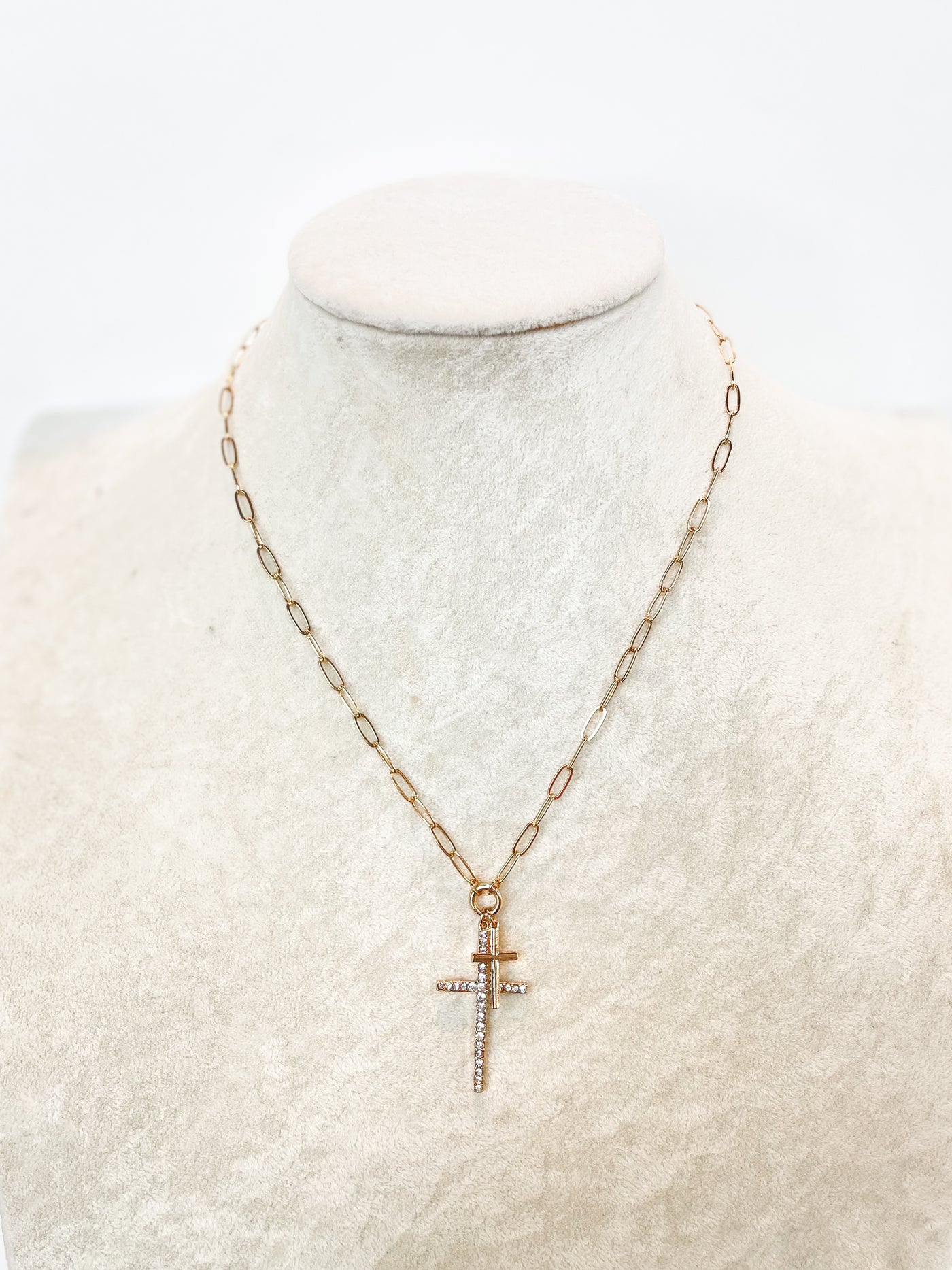Crystal Pave Cross Necklace