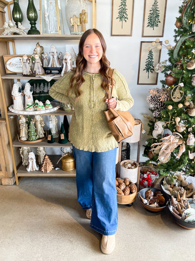 Mineral Wash Avocado Zoie Top