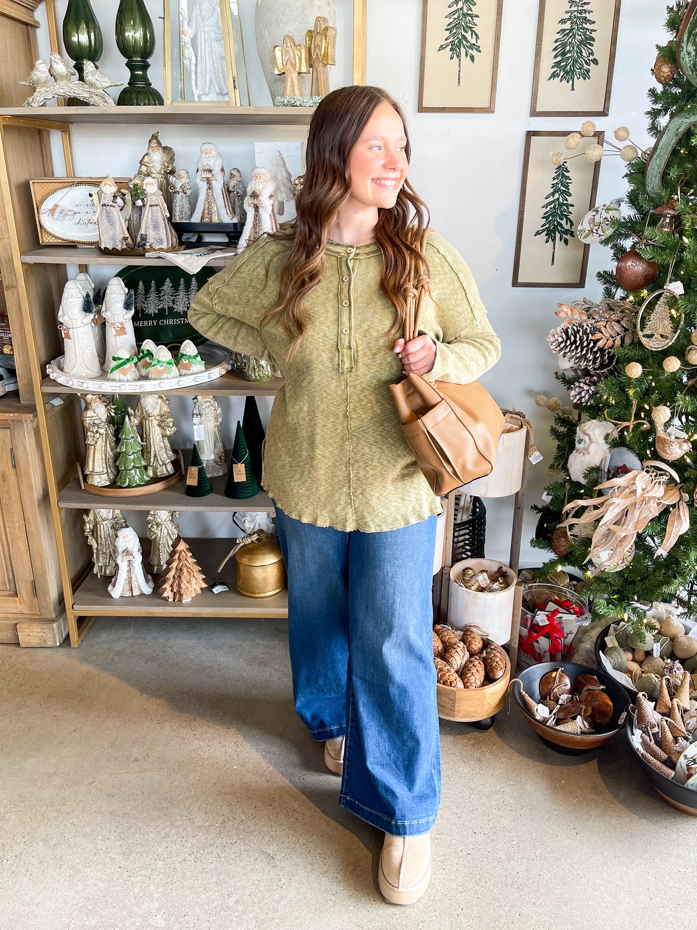 Mineral Wash Avocado Zoie Top