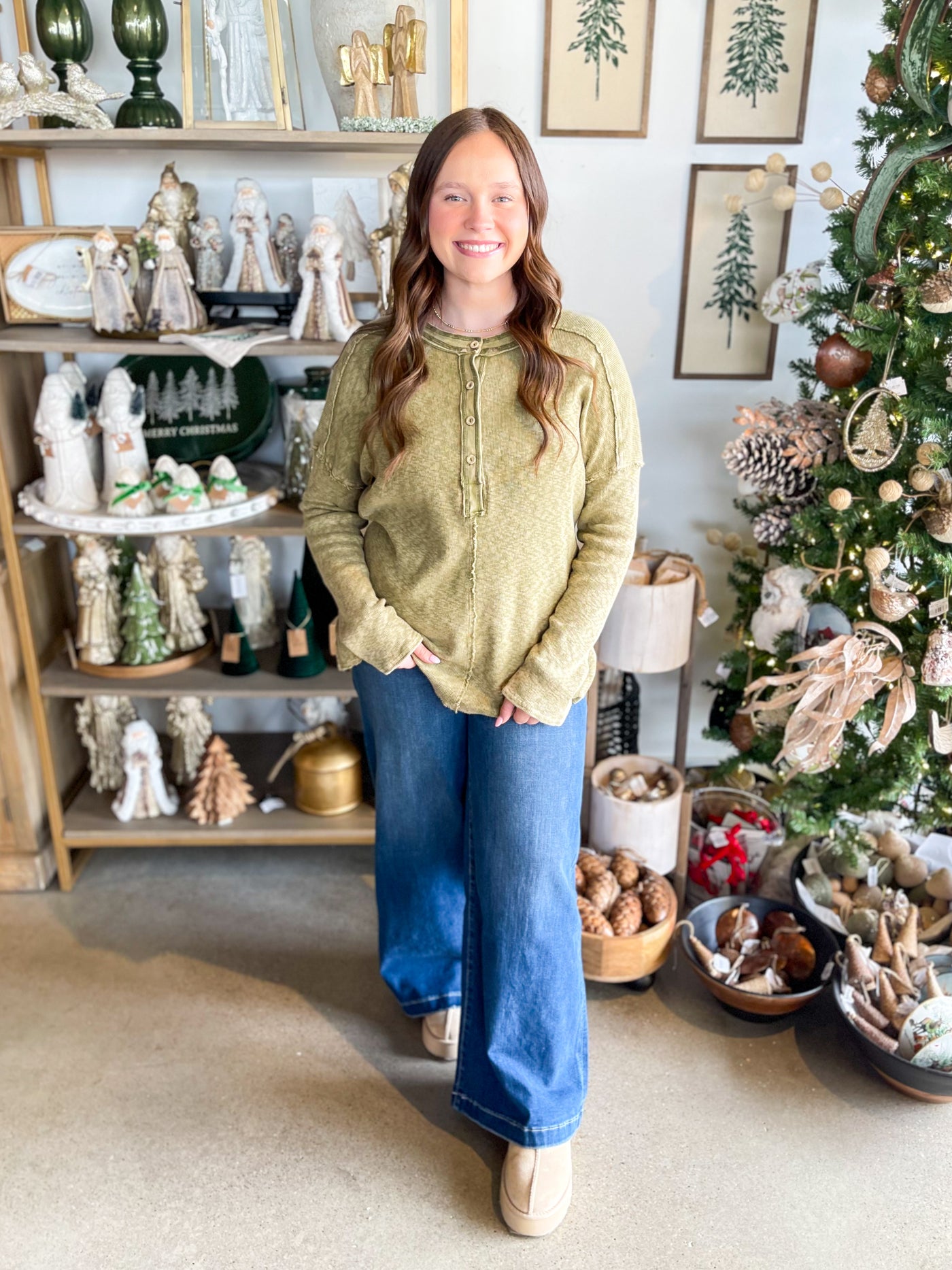 Mineral Wash Avocado Zoie Top