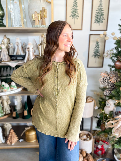 Mineral Wash Avocado Zoie Top