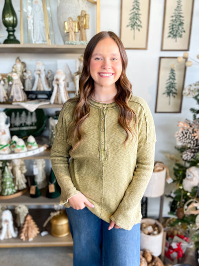 Mineral Wash Avocado Zoie Top