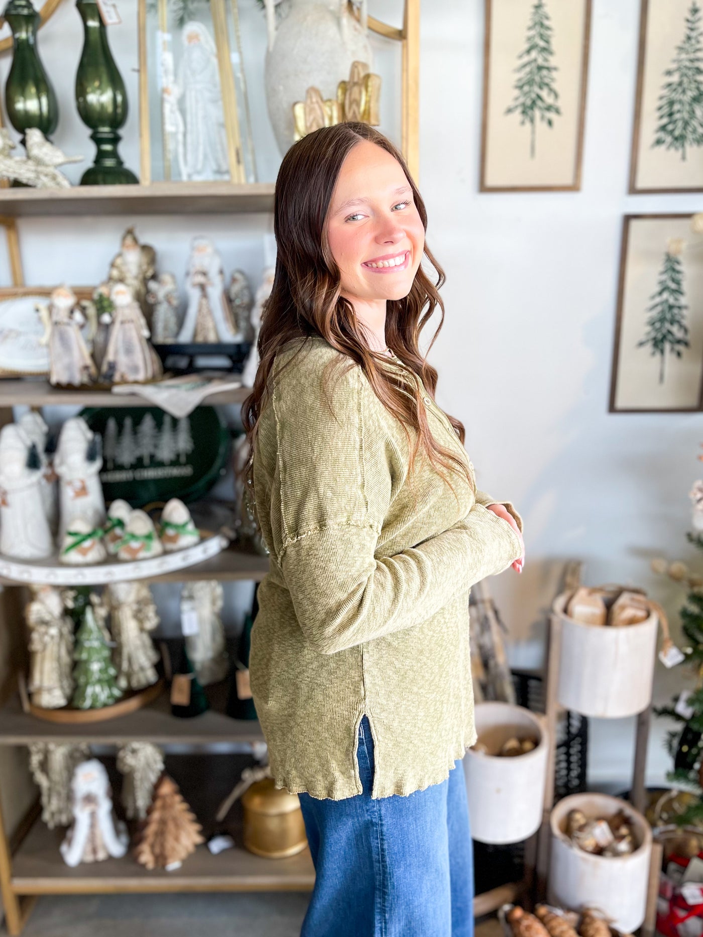 Mineral Wash Avocado Zoie Top