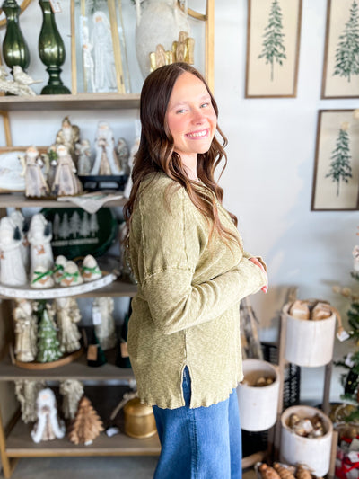 Mineral Wash Avocado Zoie Top