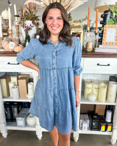 CC Soft Denim Tier Dress L