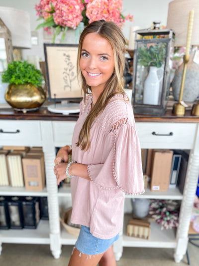 Easel Dusty Mauve Cassie Top