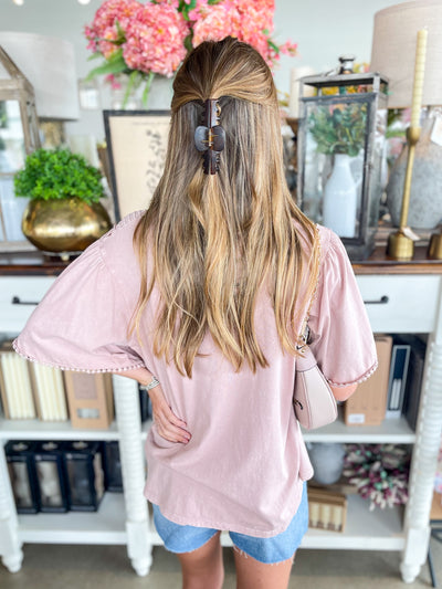 Easel Dusty Mauve Cassie Top