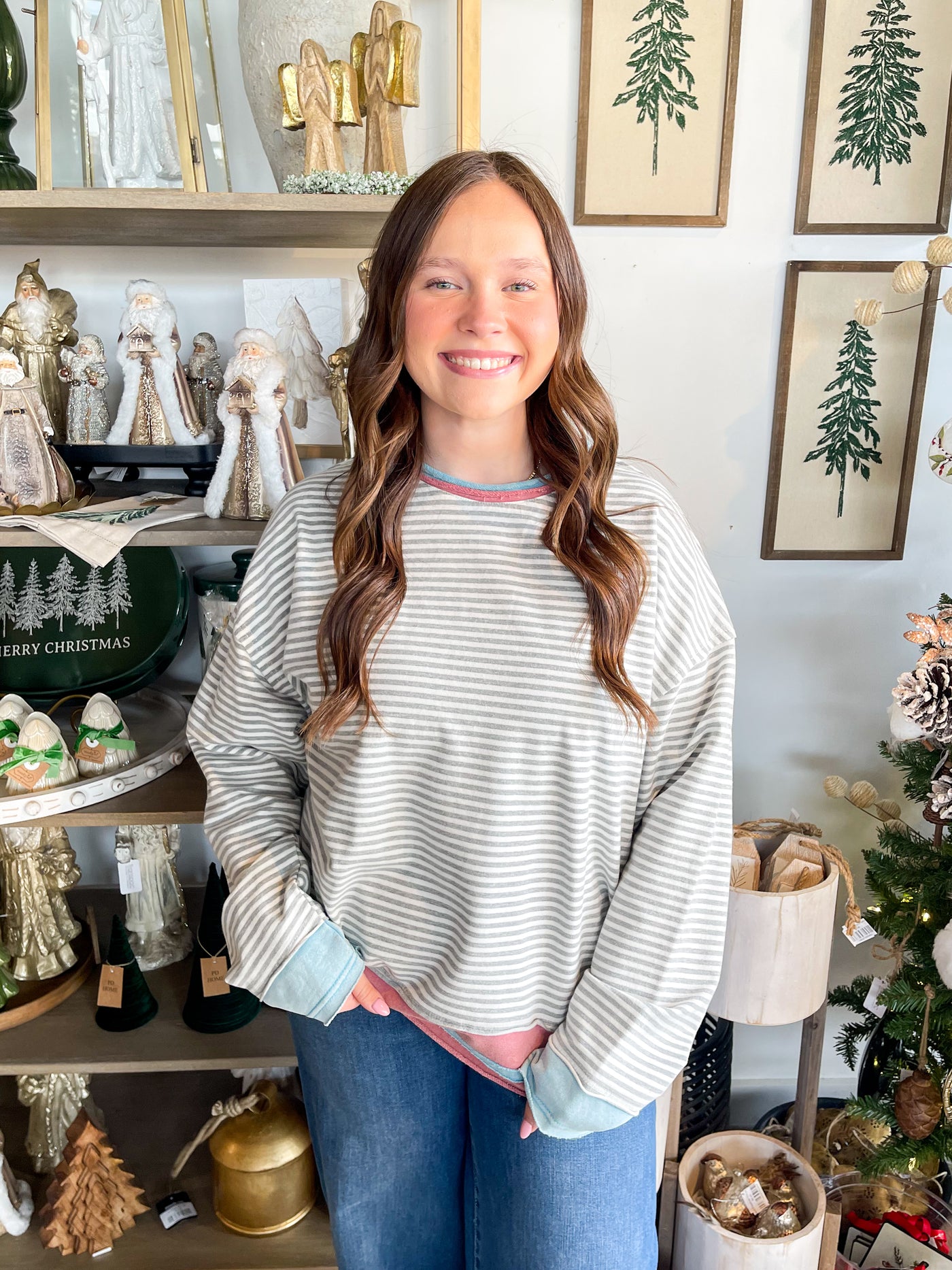 Easel Heather Grey Top