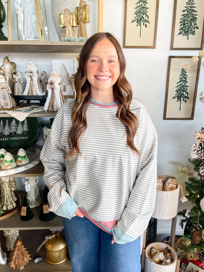 Easel Heather Grey Top