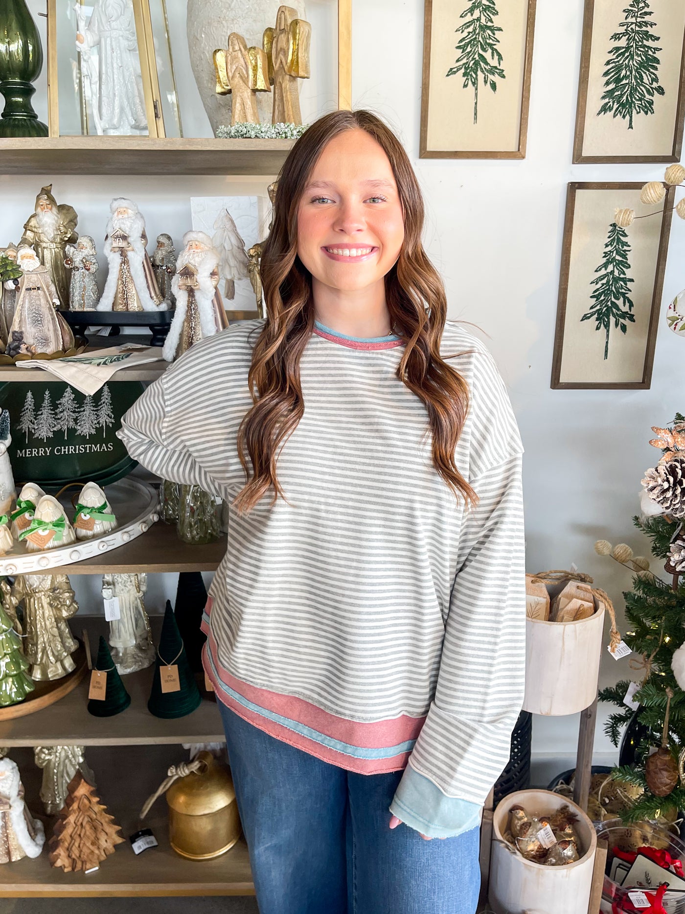 Easel Heather Grey Top