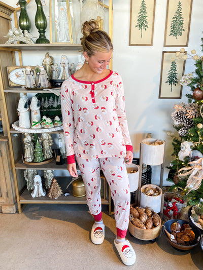 Jane Marie Pink Santa Jammie Set