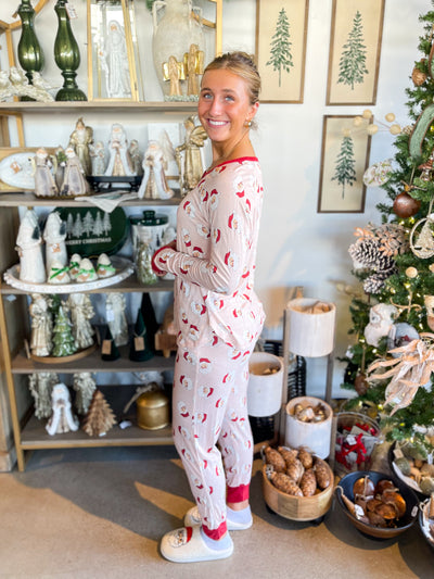 Jane Marie Pink Santa Jammie Set