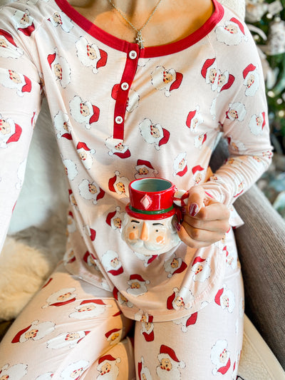 Jane Marie Pink Santa Jammie Set