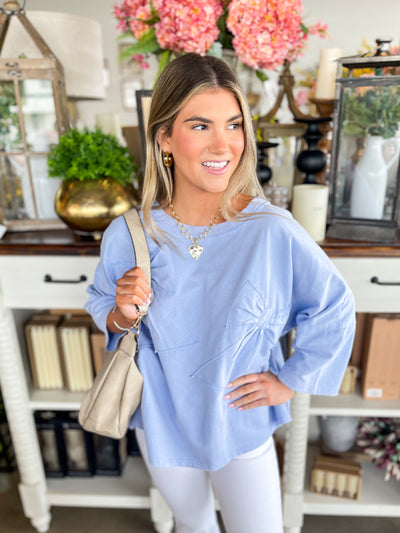 Peri Blue Oversized Marilou Top