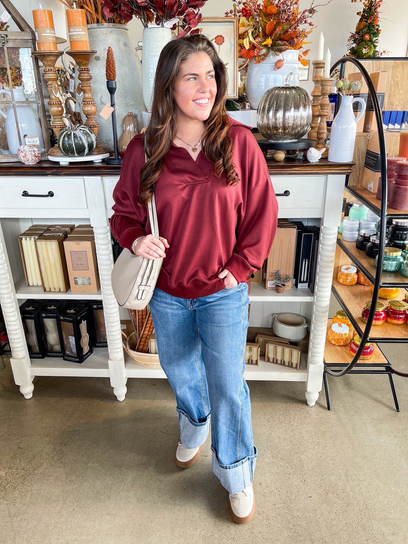 Umgee Mahogany Willow Pullover