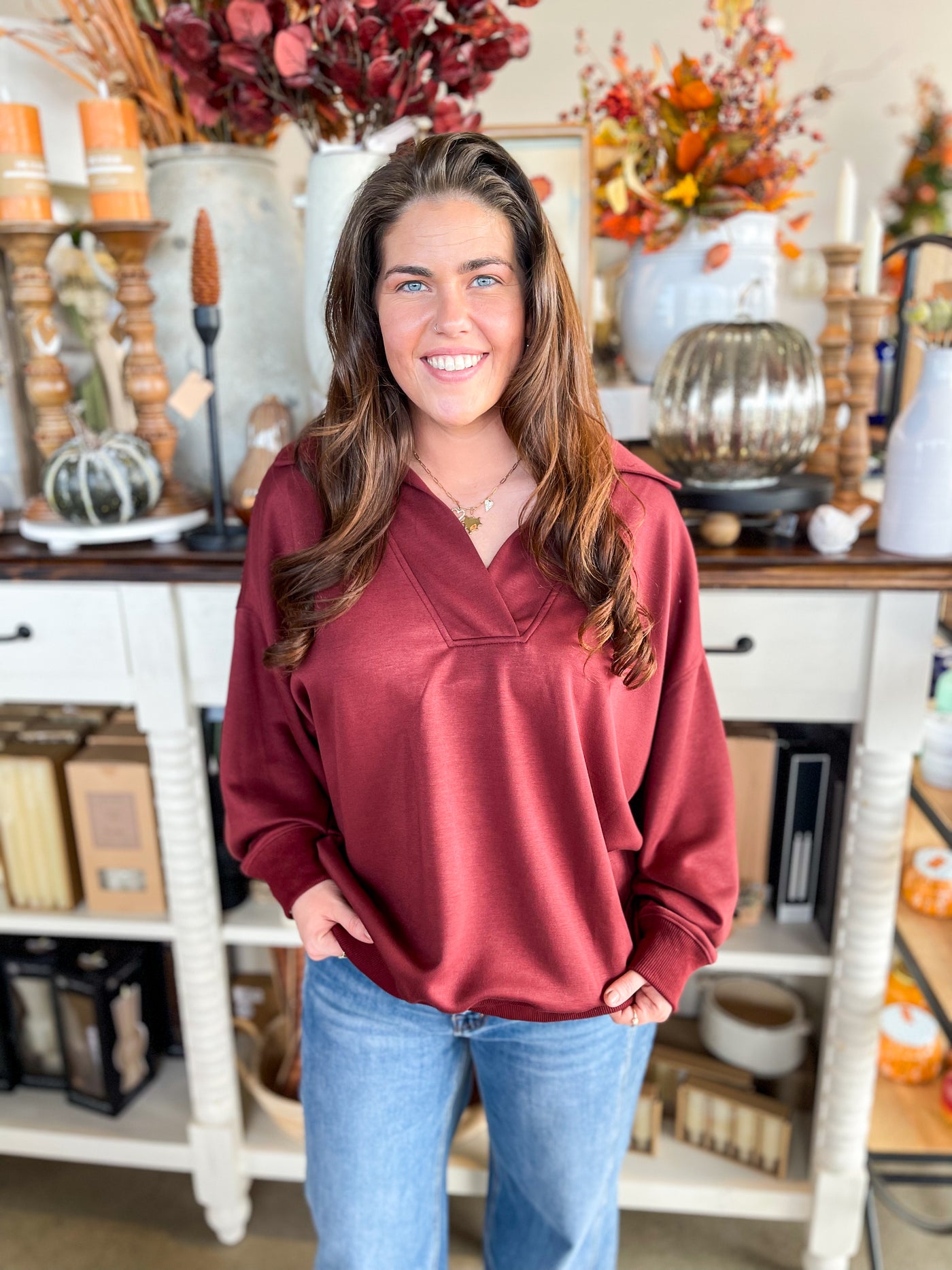 Jodifl Marsala Willow Top