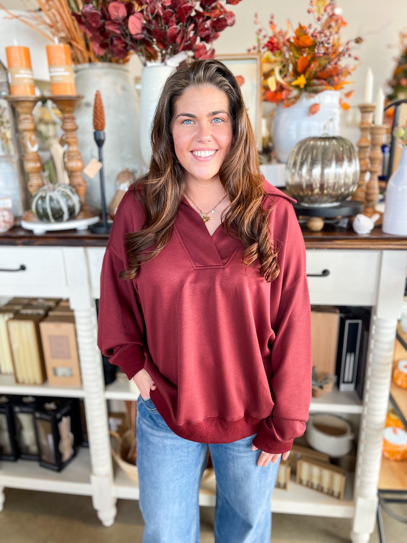 Jodifl Marsala Willow Top