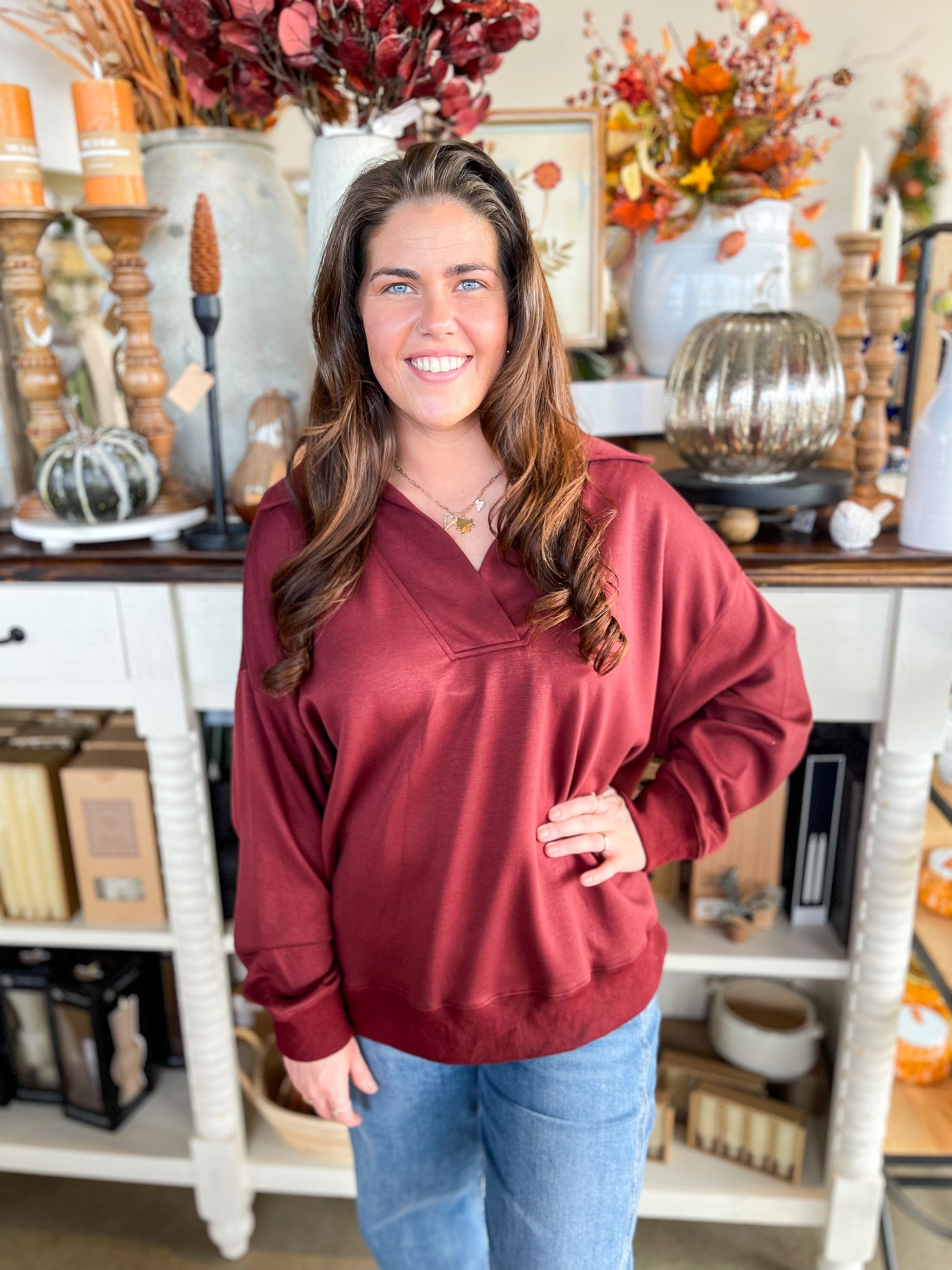 Jodifl Marsala Willow Top