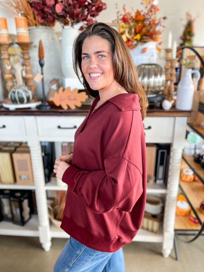 Umgee Mahogany Willow Pullover
