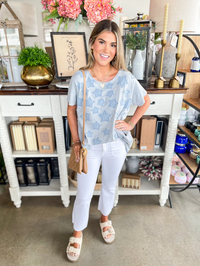 Dusty Sky Star Patch Top