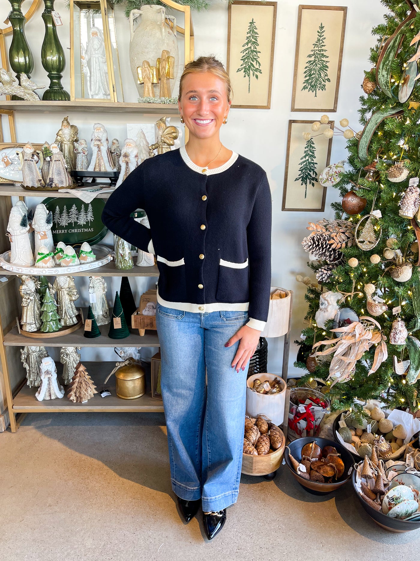 Black Button Up Jackie Cardigan