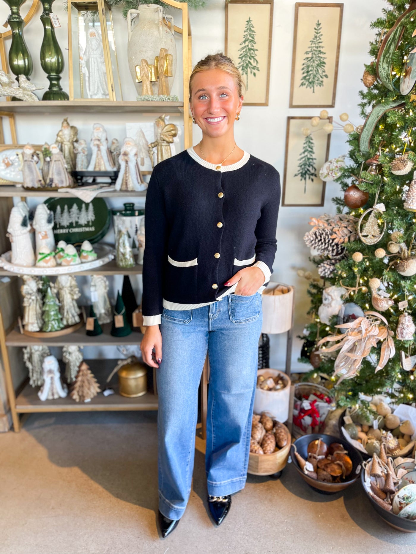 Black Button Up Jackie Cardigan