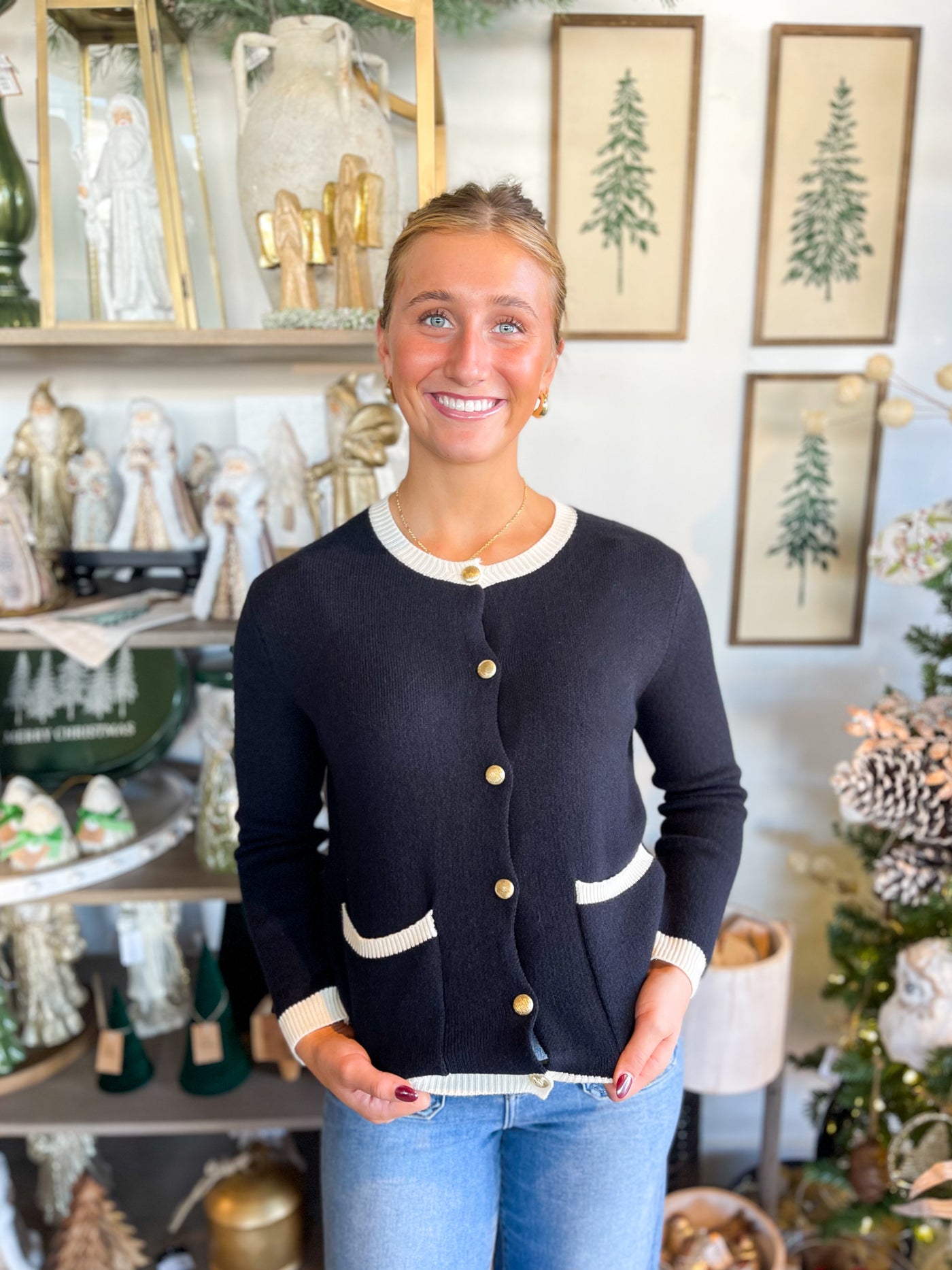 Black Button Up Jackie Cardigan