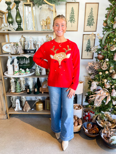 Red Reindeer Sweater