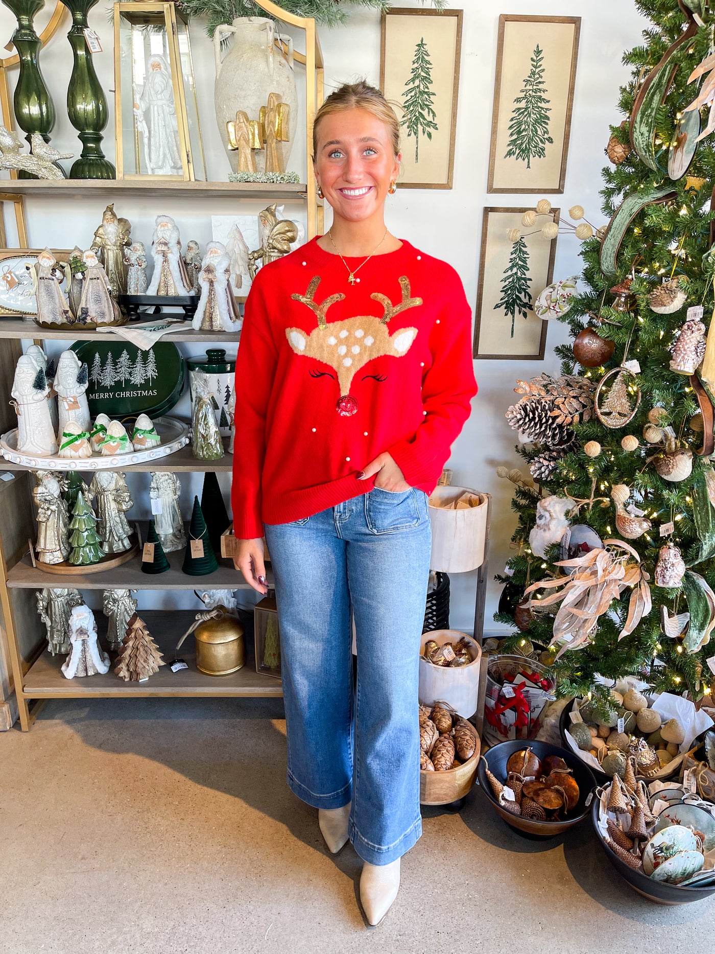 Red Reindeer Sweater