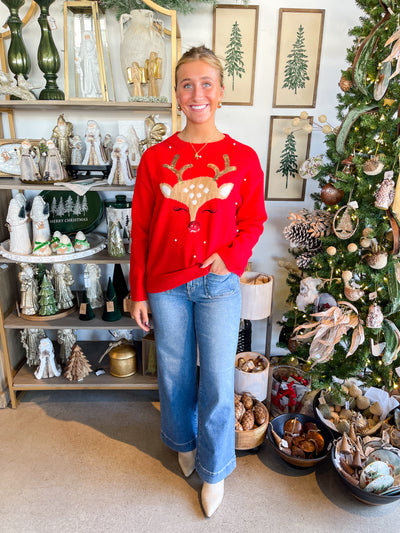 Red Reindeer Sweater
