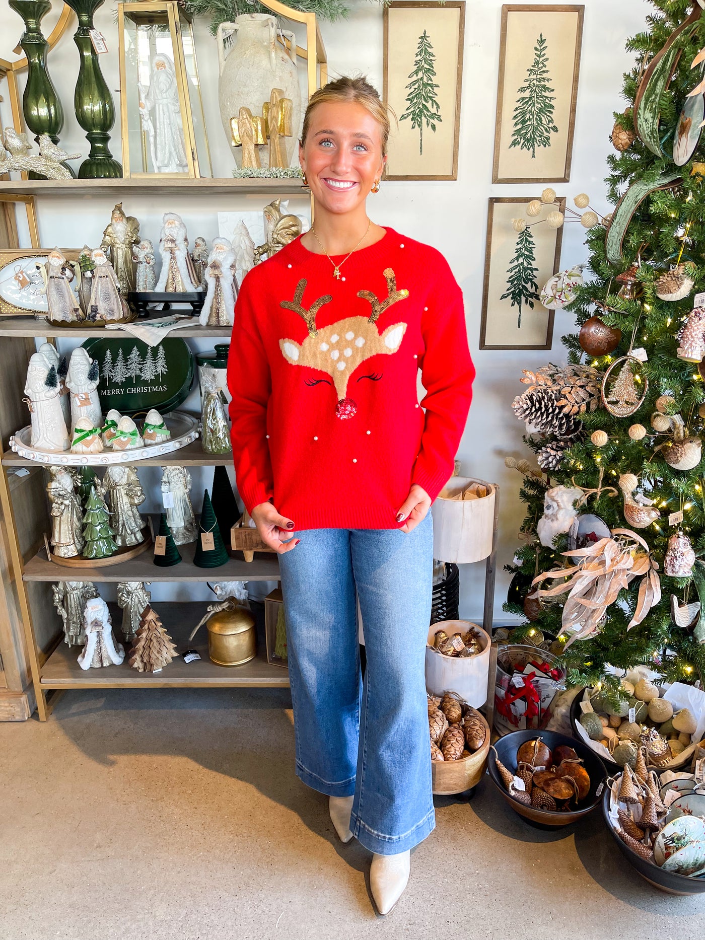 Red Reindeer Sweater