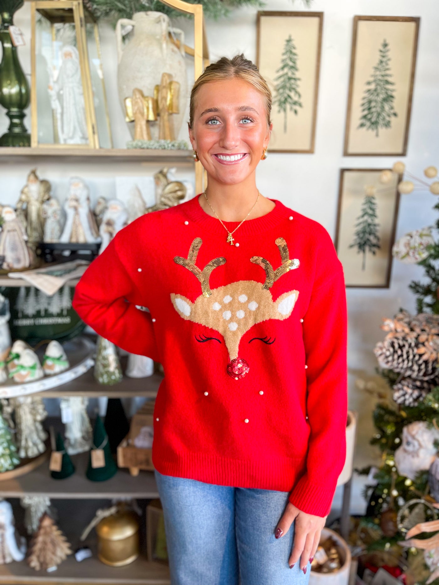 Red Reindeer Sweater
