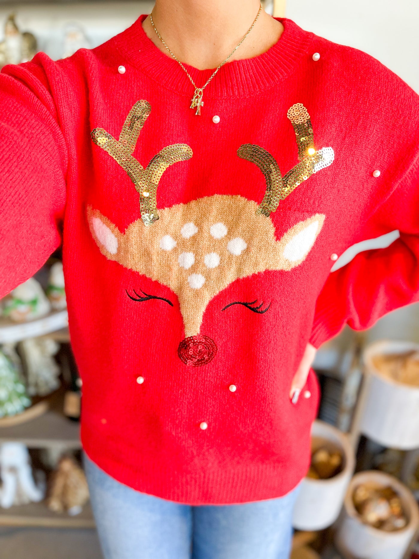 Red Reindeer Sweater