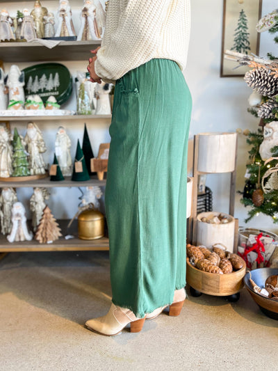 Umgee Palm Green Wide Leg Pants