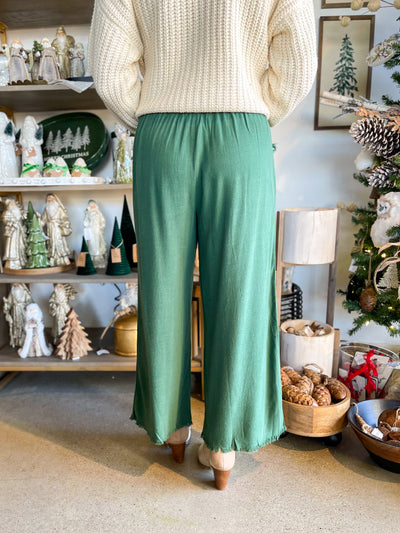 Umgee Palm Green Wide Leg Pants