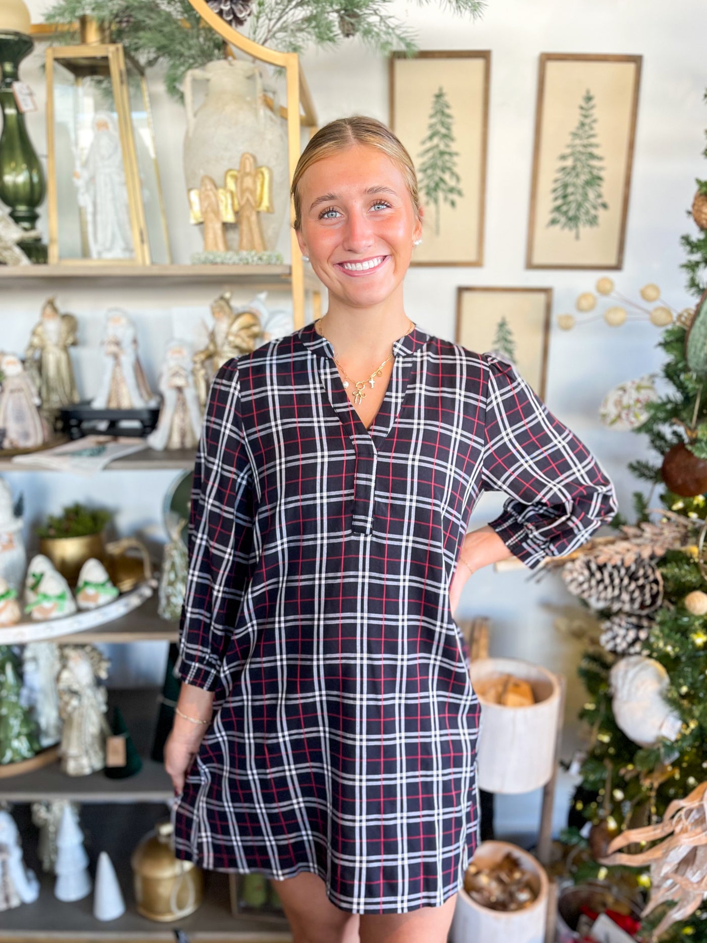 Jodifl Black Plaid Courtney Dress