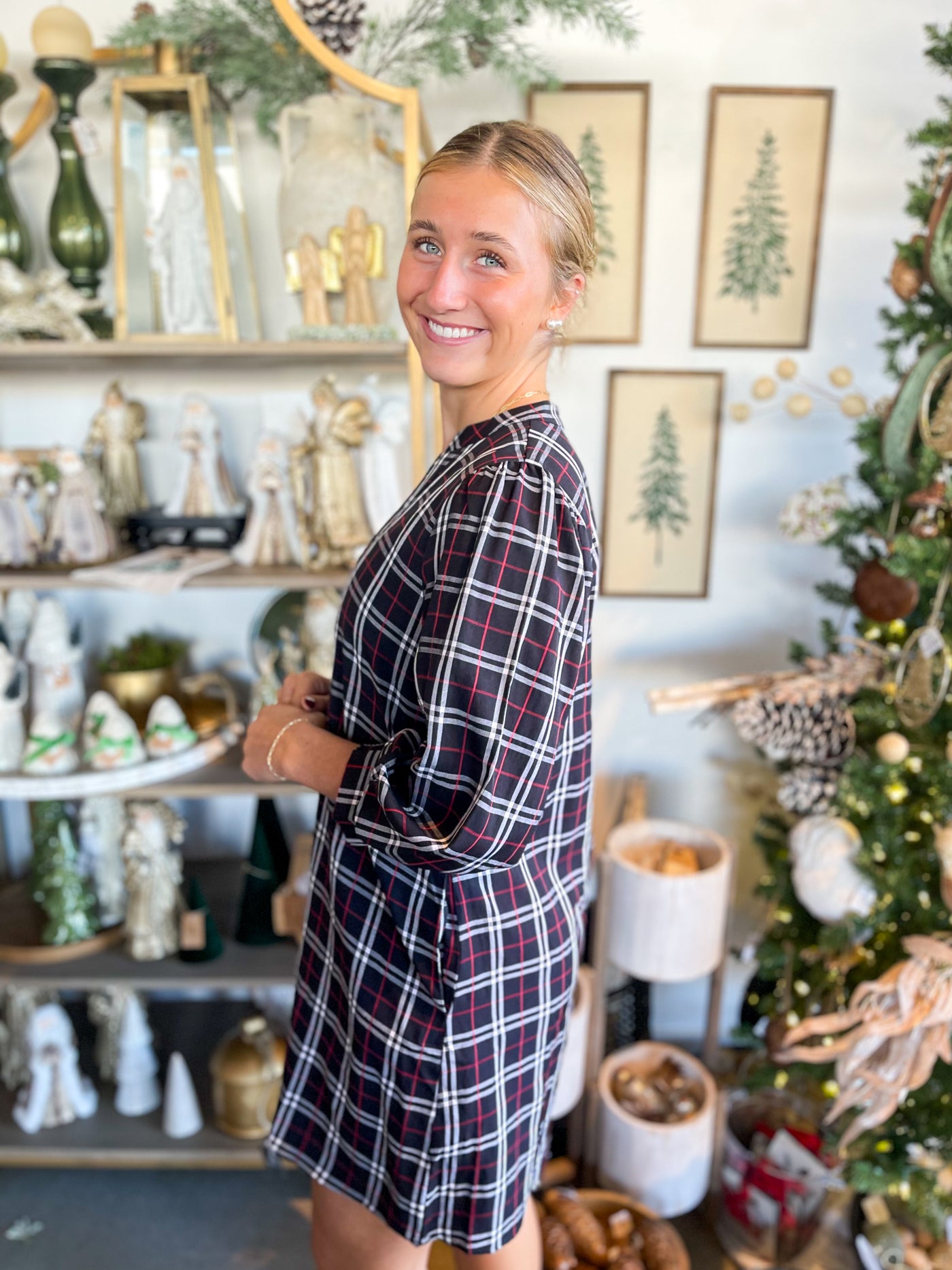 Jodifl Black Plaid Courtney Dress