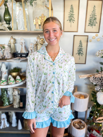 The Darling Effect Sweet Dreams Holly Jolly Santa Short Set