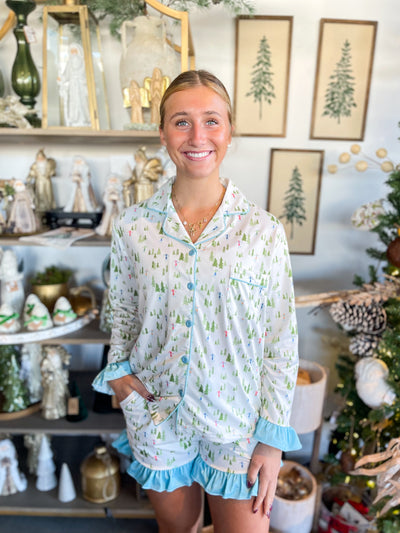 The Darling Effect Sweet Dreams Holly Jolly Santa Short Set