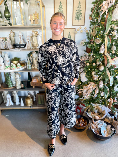 Black Jaquard Sweater Set