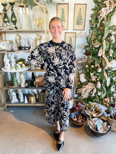 Black Jaquard Sweater Set