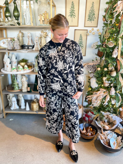 Black Jaquard Sweater Set